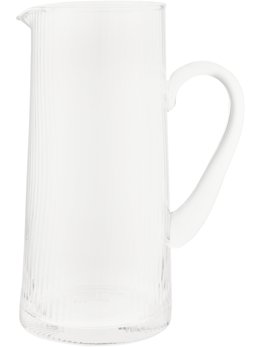 Tall Ribbed Glass Jug