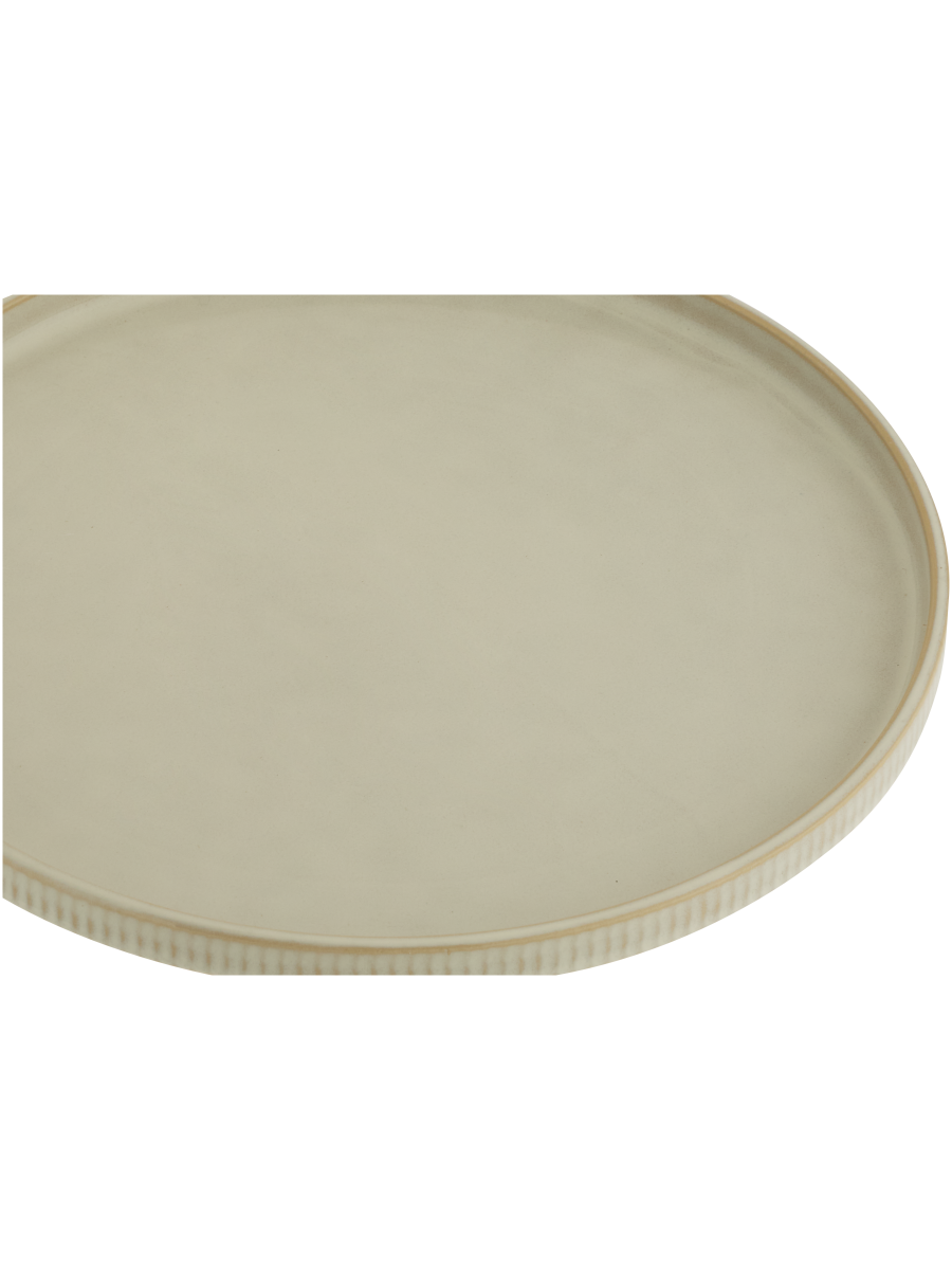 Ribbed Edge Ceramic Dinner Plate