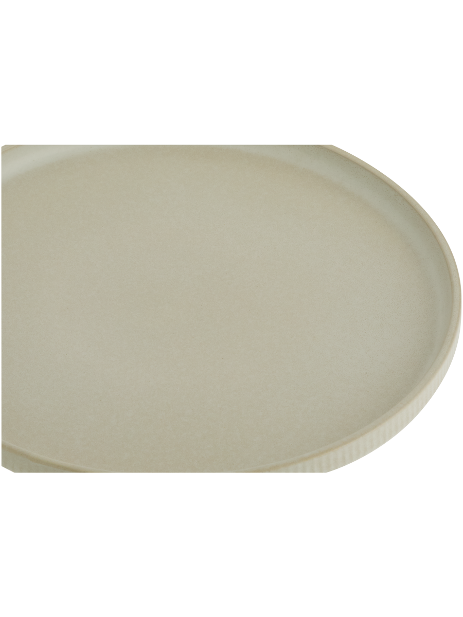 Ribbed Edge Ceramic Dinner Plate