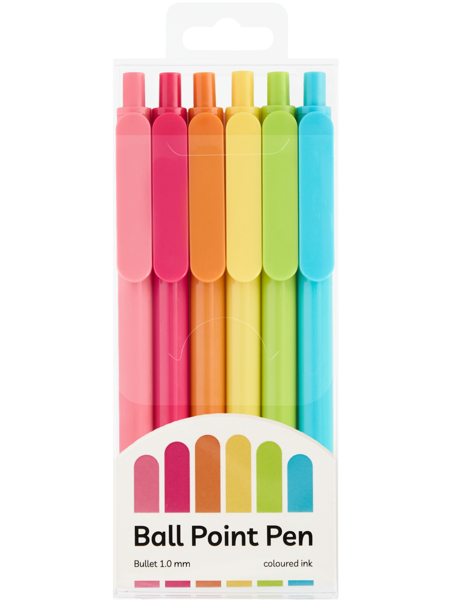 Assorted Coloured Ink Ballpoint Pens