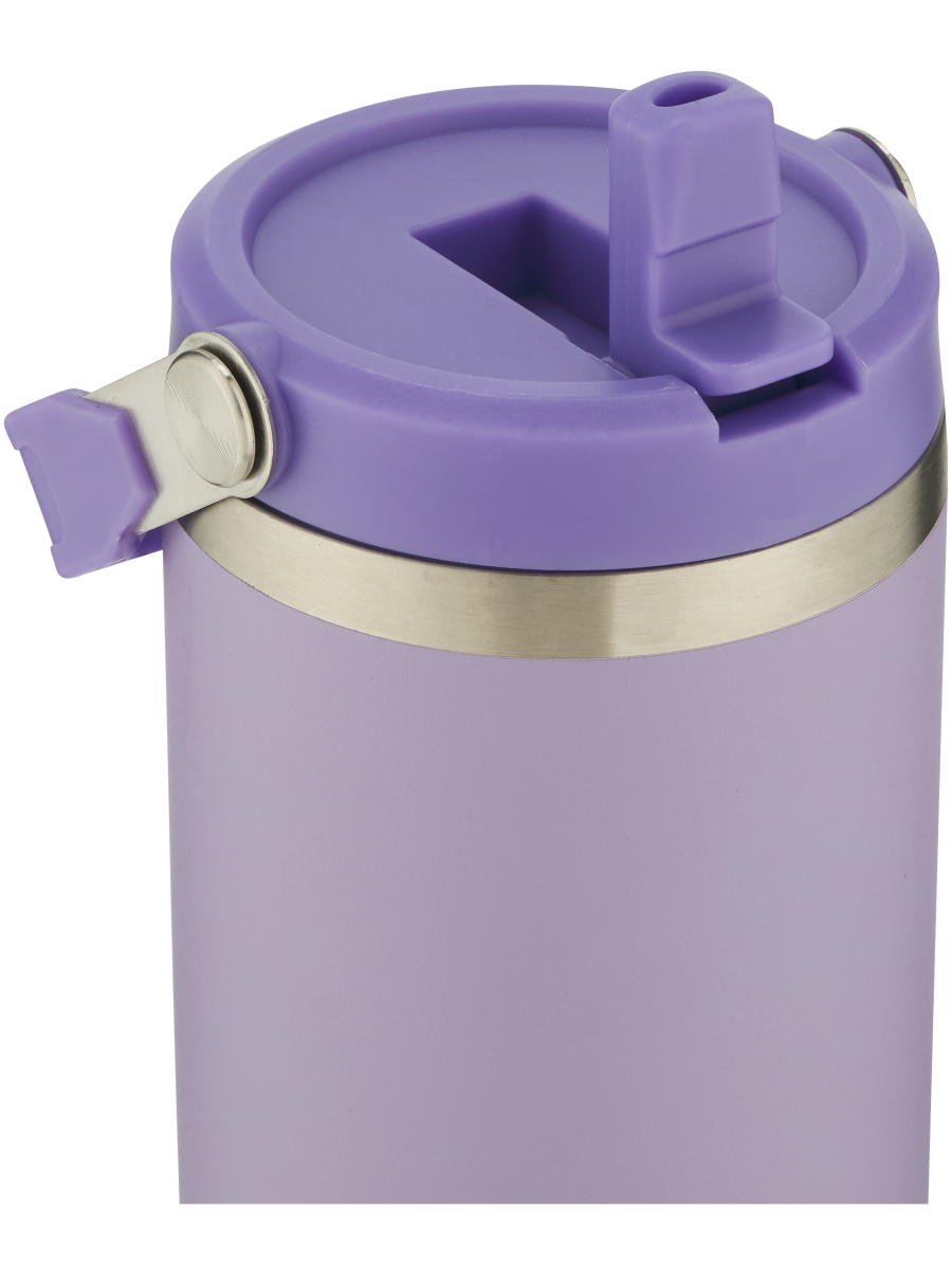 Lilac Stainless Steel Bottle With Flip Straw 890ml