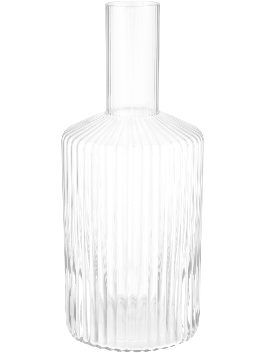 Striped Thin Neck Glass Vase 10x24cm