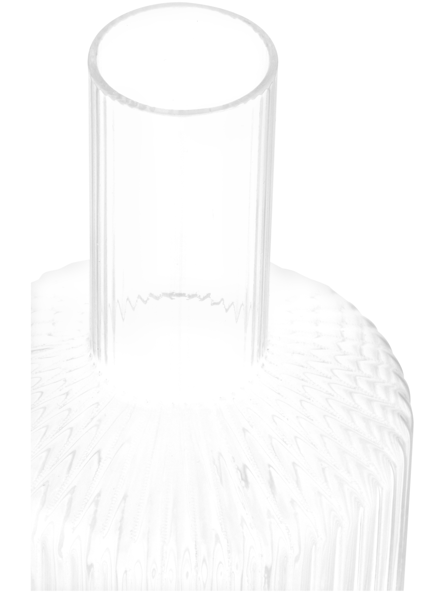 Striped Thin Neck Glass Vase 10x24cm
