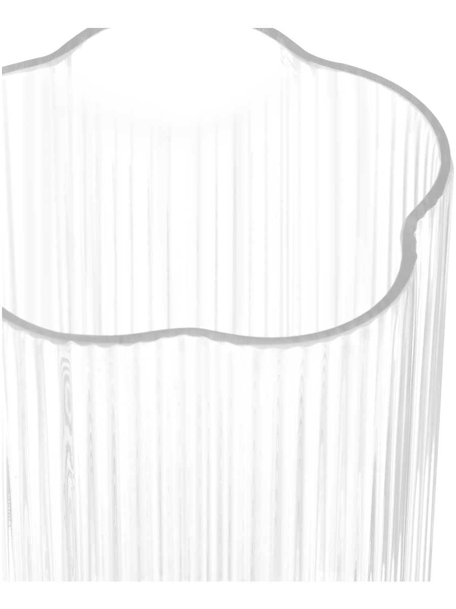 Flower-Shaped Ribbed Glass Vase 11x8.5cm