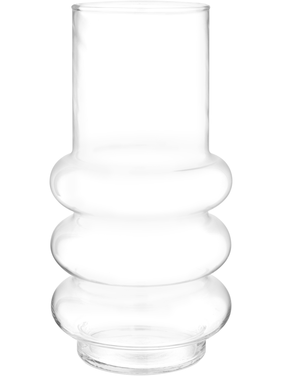 Round Wide Ringed Glass Vase 10.5x10cm