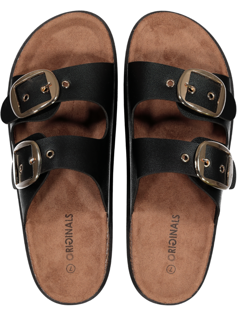 Black Double Strap Sandals