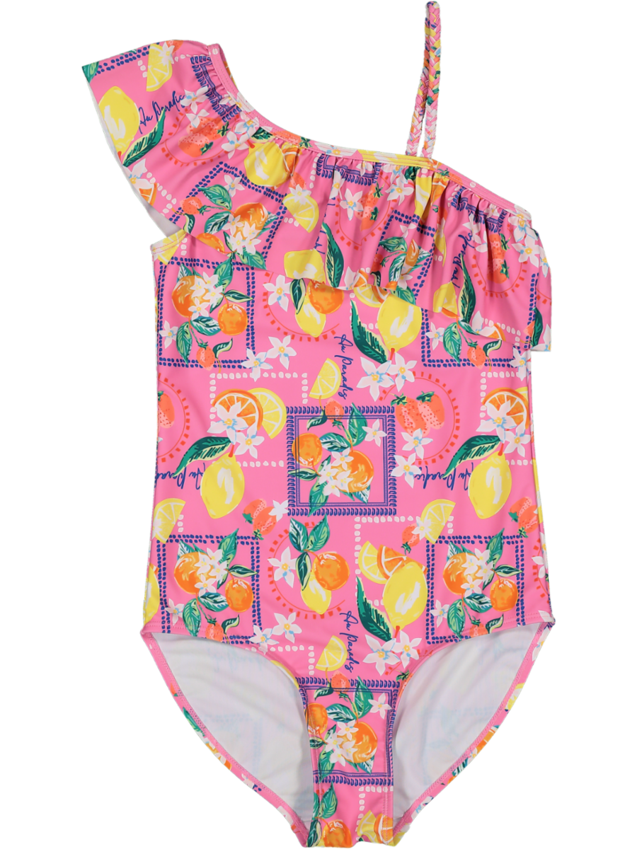 Pink Printed Swim Costume