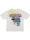 White Graffiti Style T-Shirt