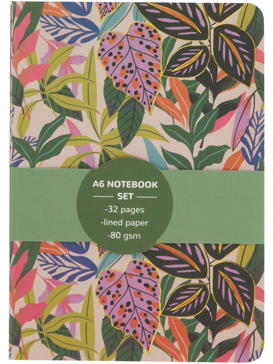 Assorted A6 Leafy Notebook Set