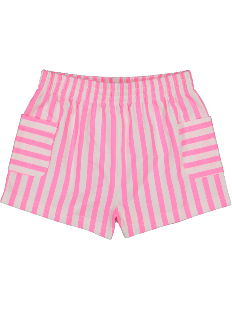 Bright Pink Stripe Casual Shorts