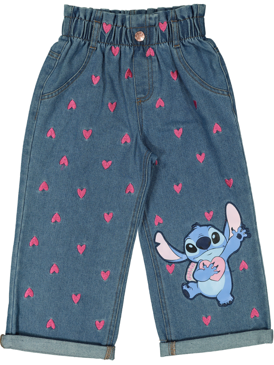 Stitch Wide Leg Denim Jeans