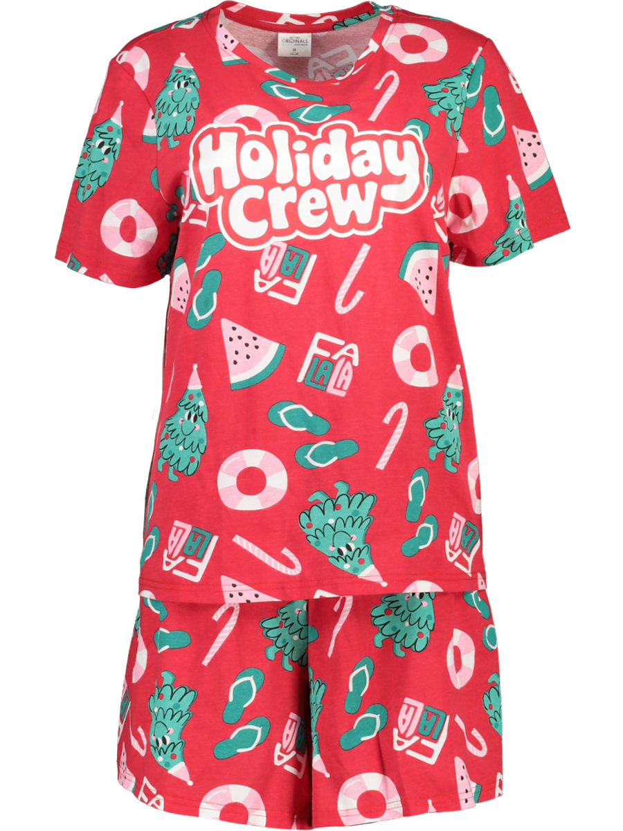 Red Cotton Christmas Pyjama Set