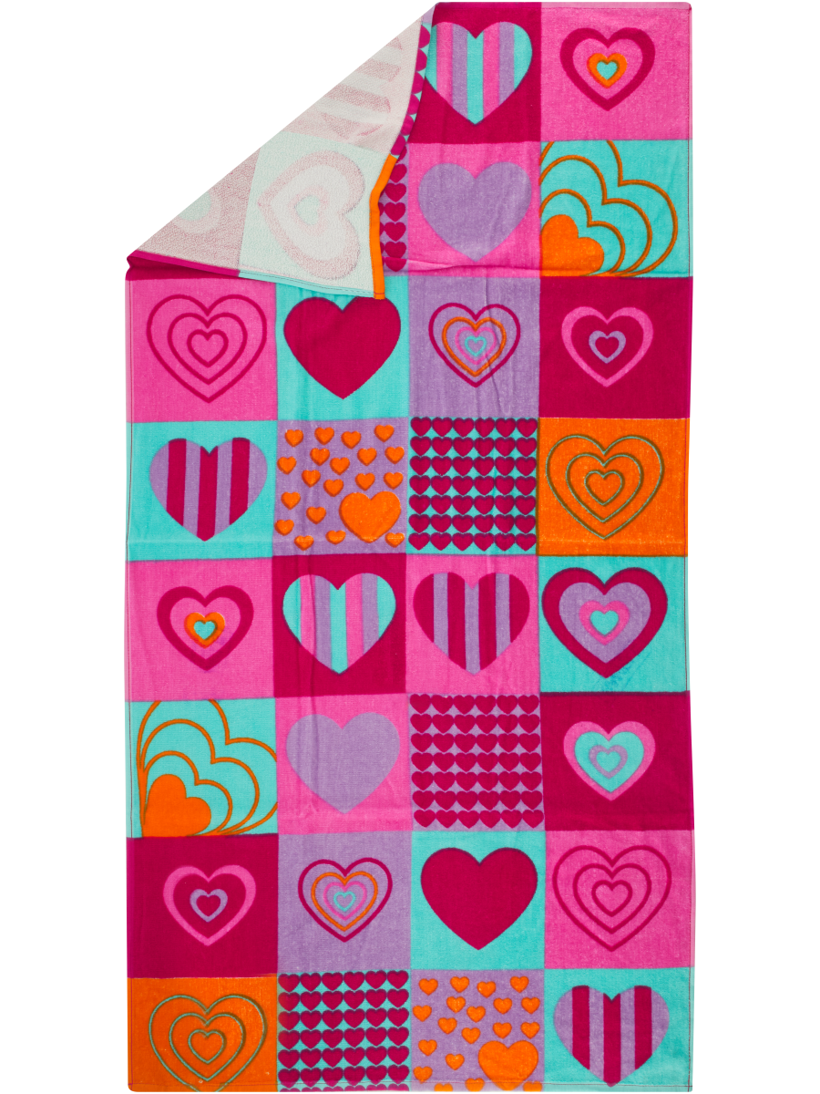 Hearts Beach Towel