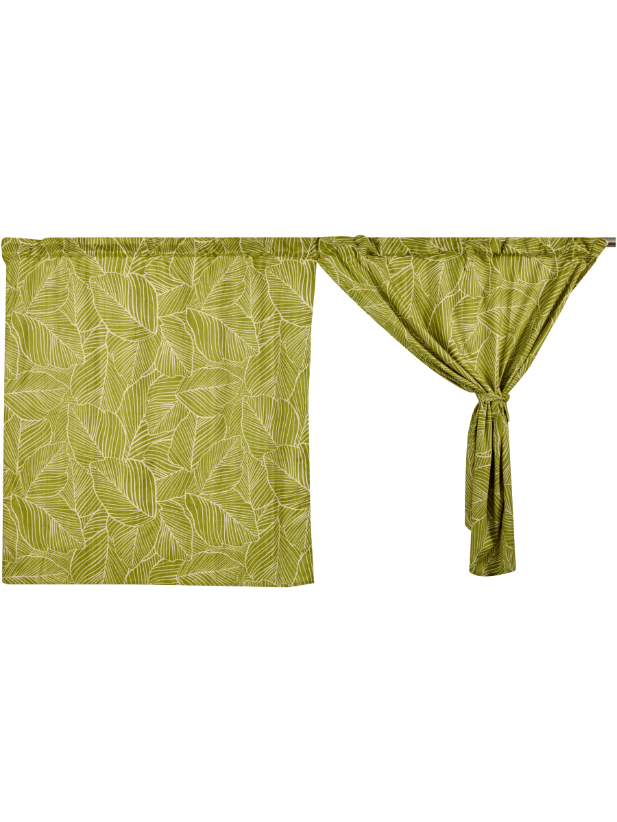 Green Tropical Unlined Curtains
