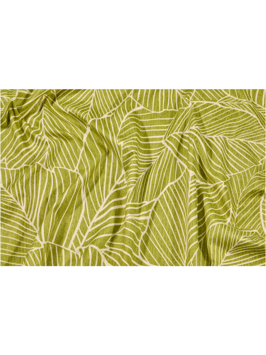 Green Tropical Unlined Curtains