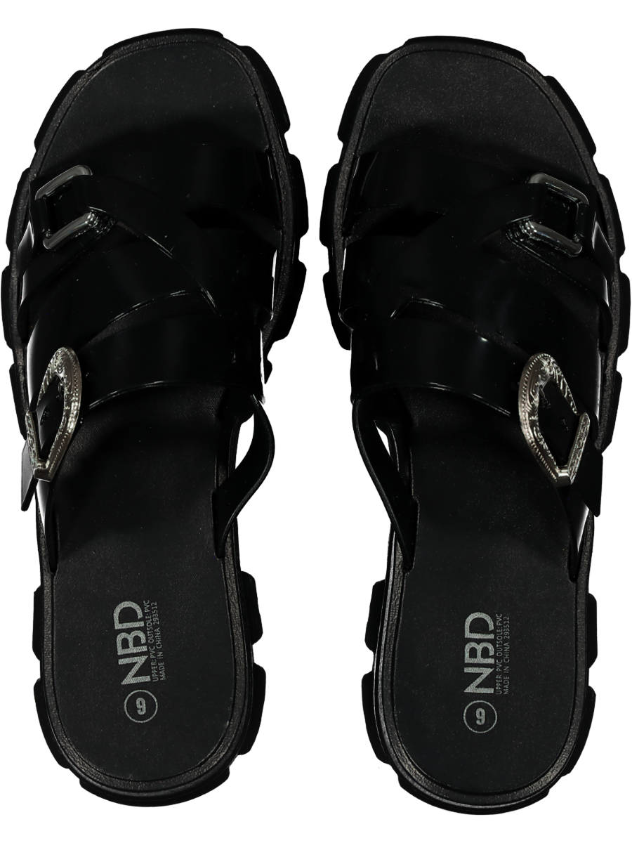 Black Chunky Mule Sandal (2)