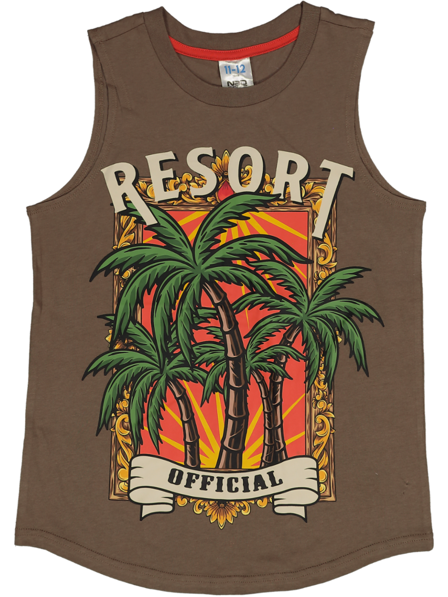 Brown Resort Graphic Vest