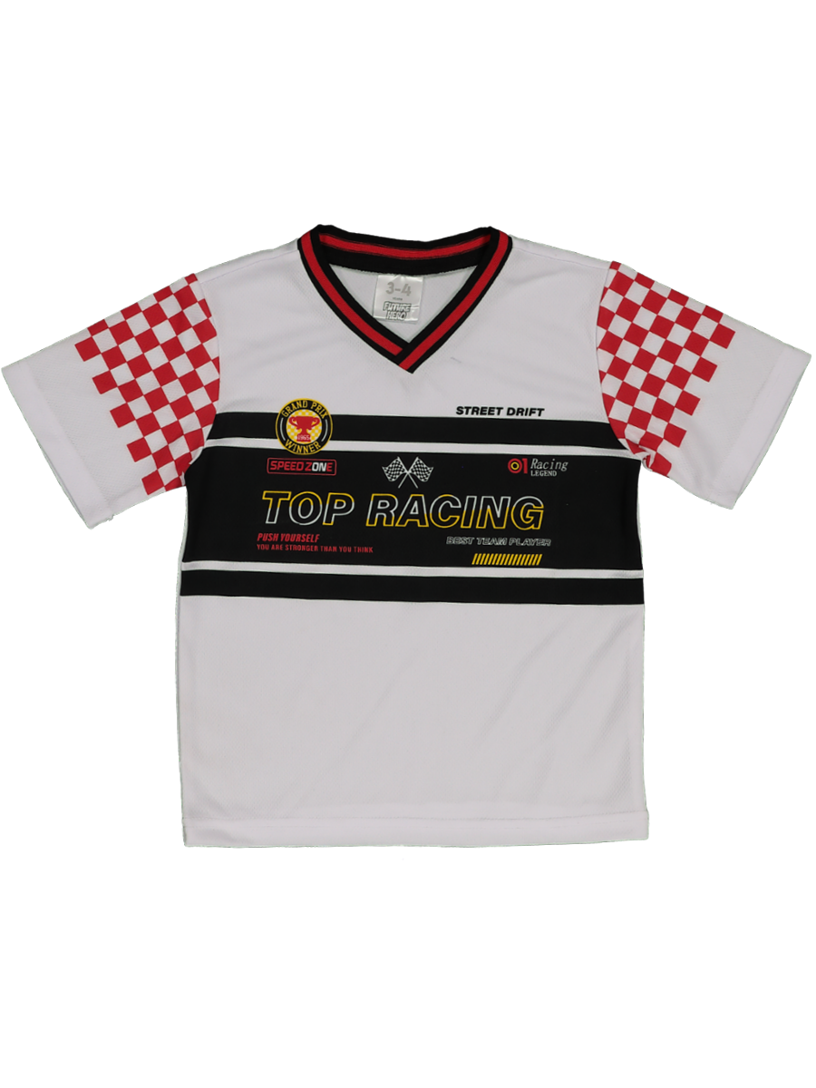 White Top Race Active T-Shirt