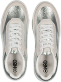 White Shiny Trims Low Top Sneakers