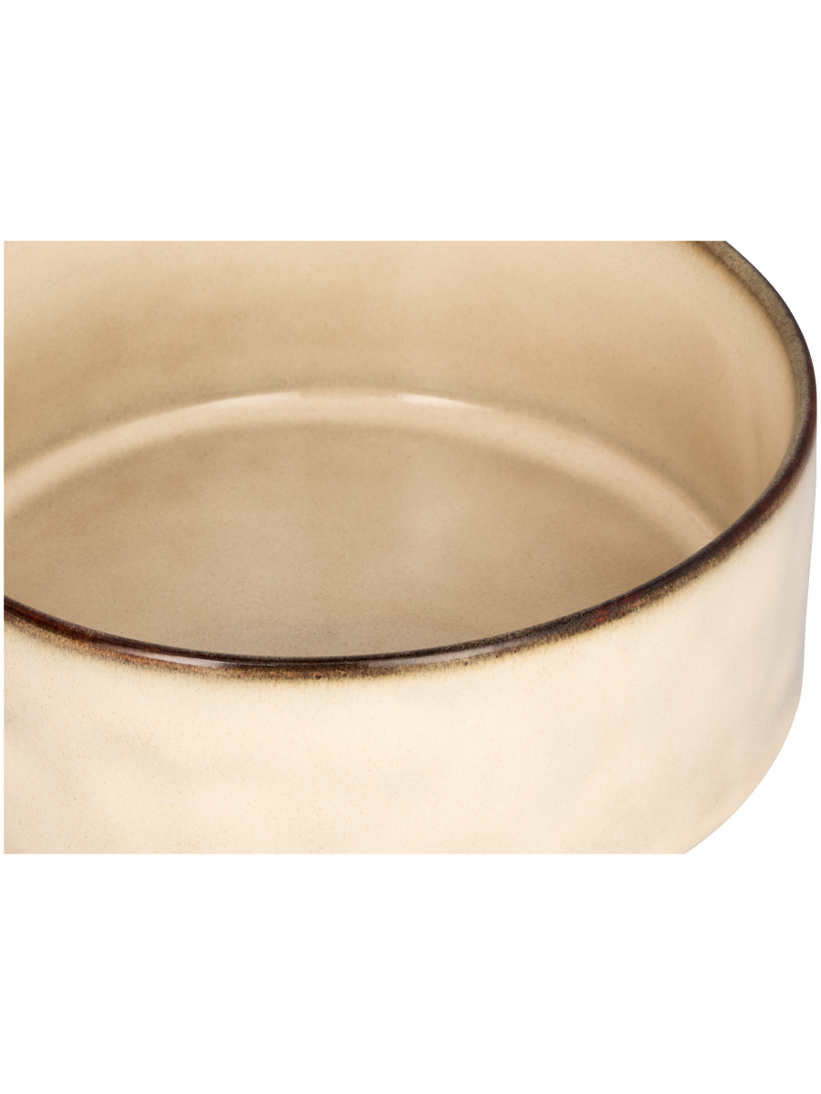 Brown Rimmed Ceramic Bowl