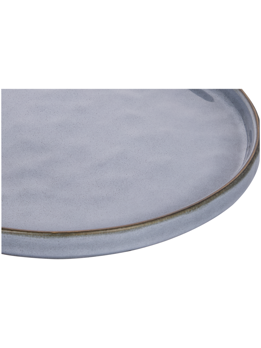 Florentine Ceramic Plate With Brown Rim