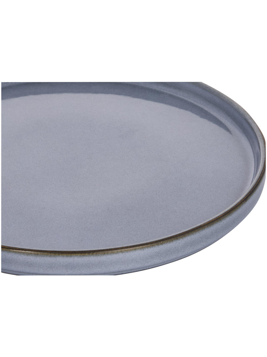 Florentine Ceramic Plate With Brown Rim
