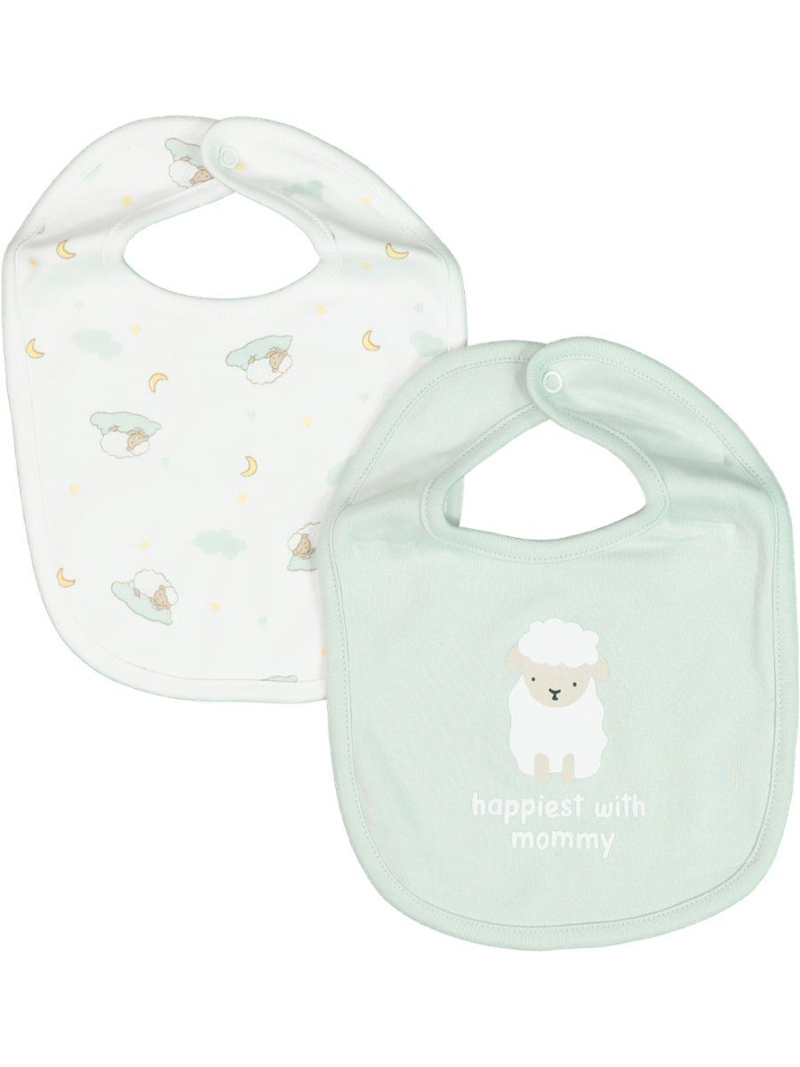 2 Pack Sheep Print Bibs