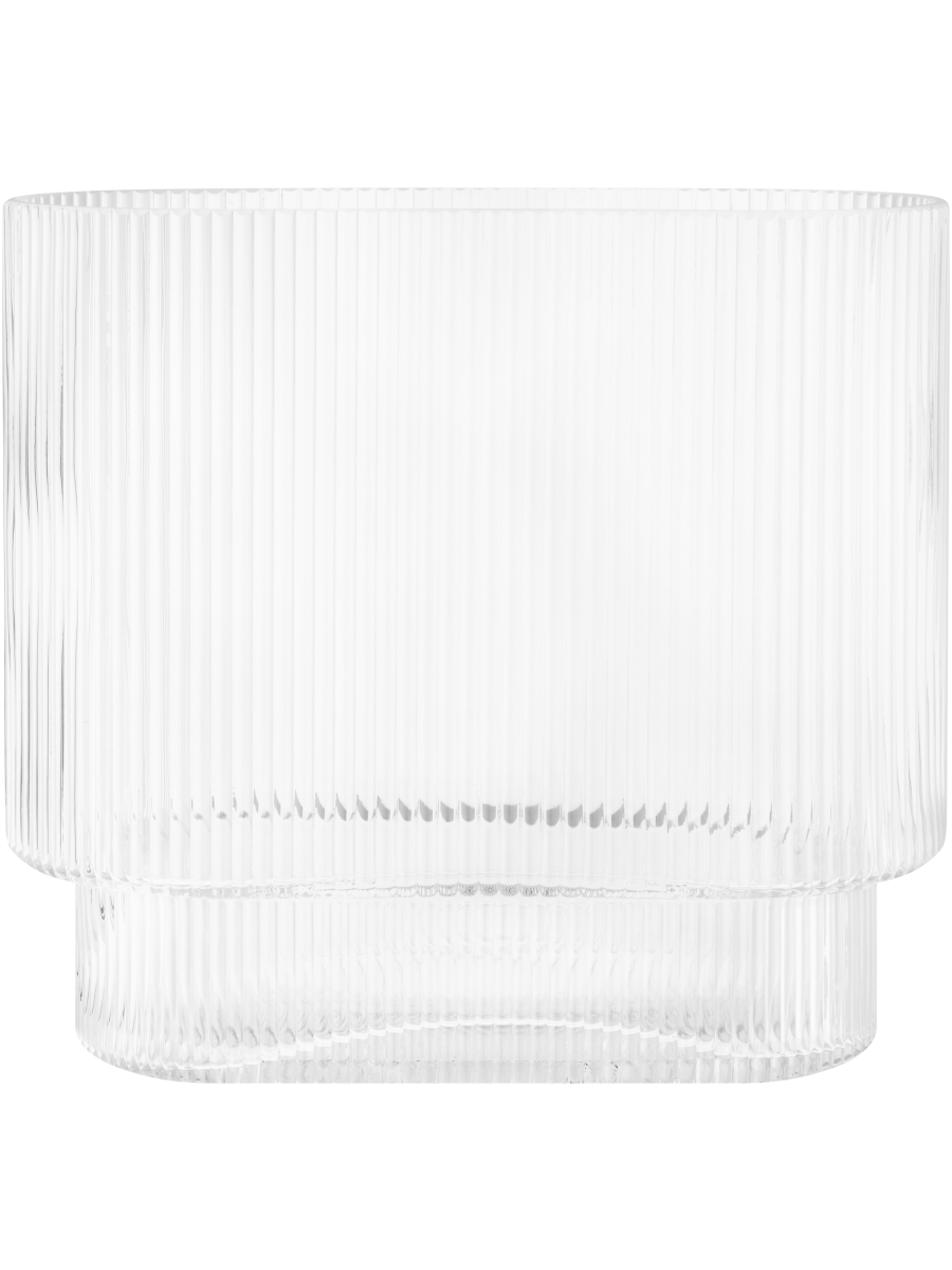 Rectangle Ribbed Vase 19.8x10cm
