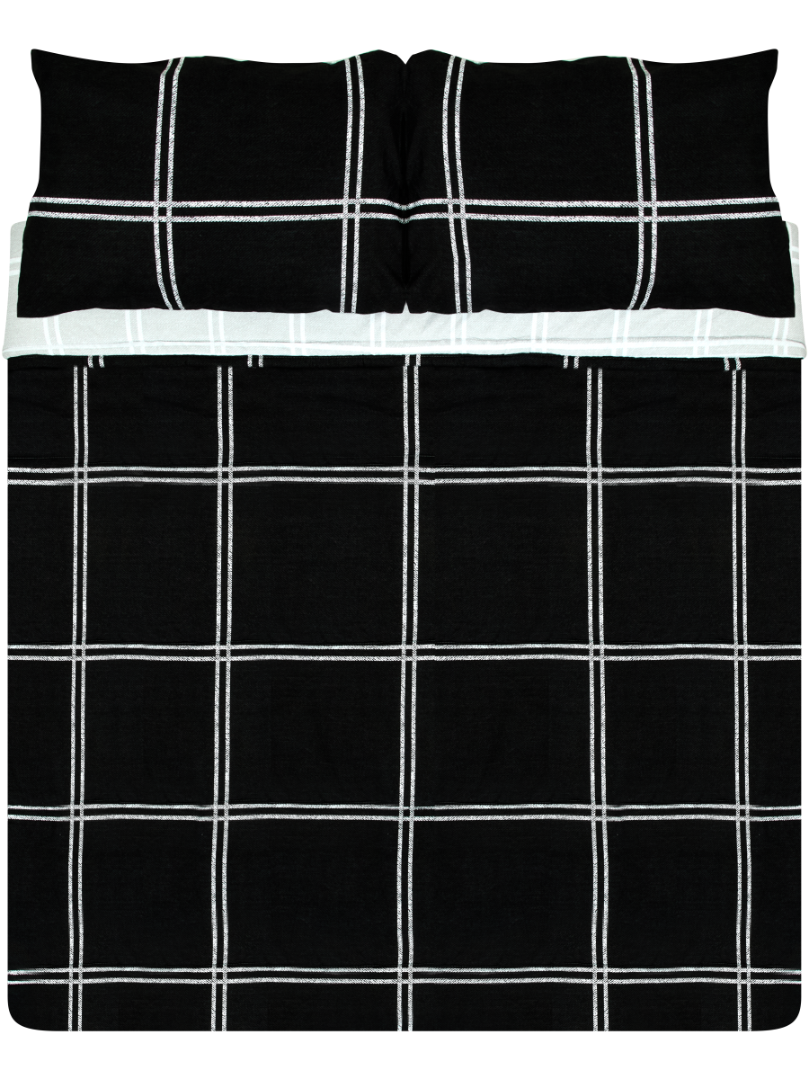 Mono Grid Comforter Set Three Quarter