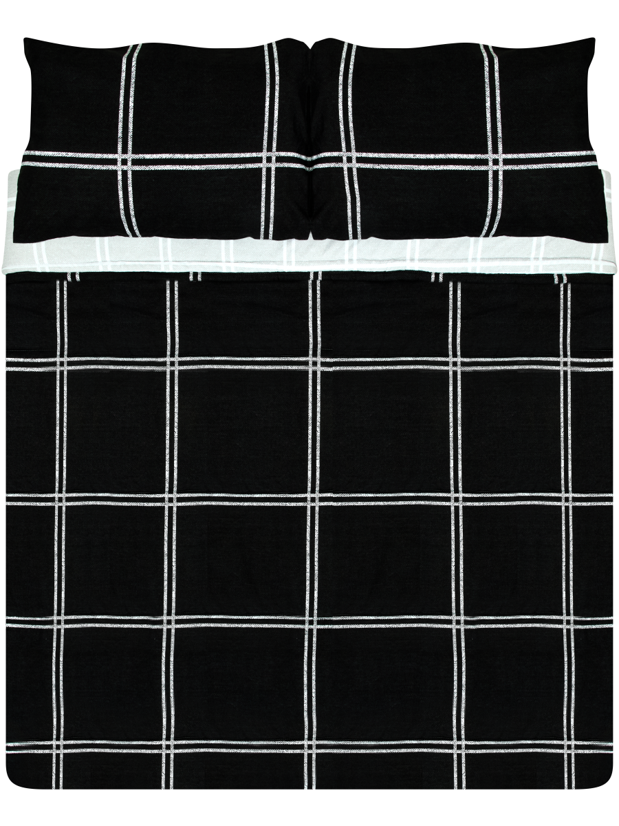Mono Grid Comforter Set Double