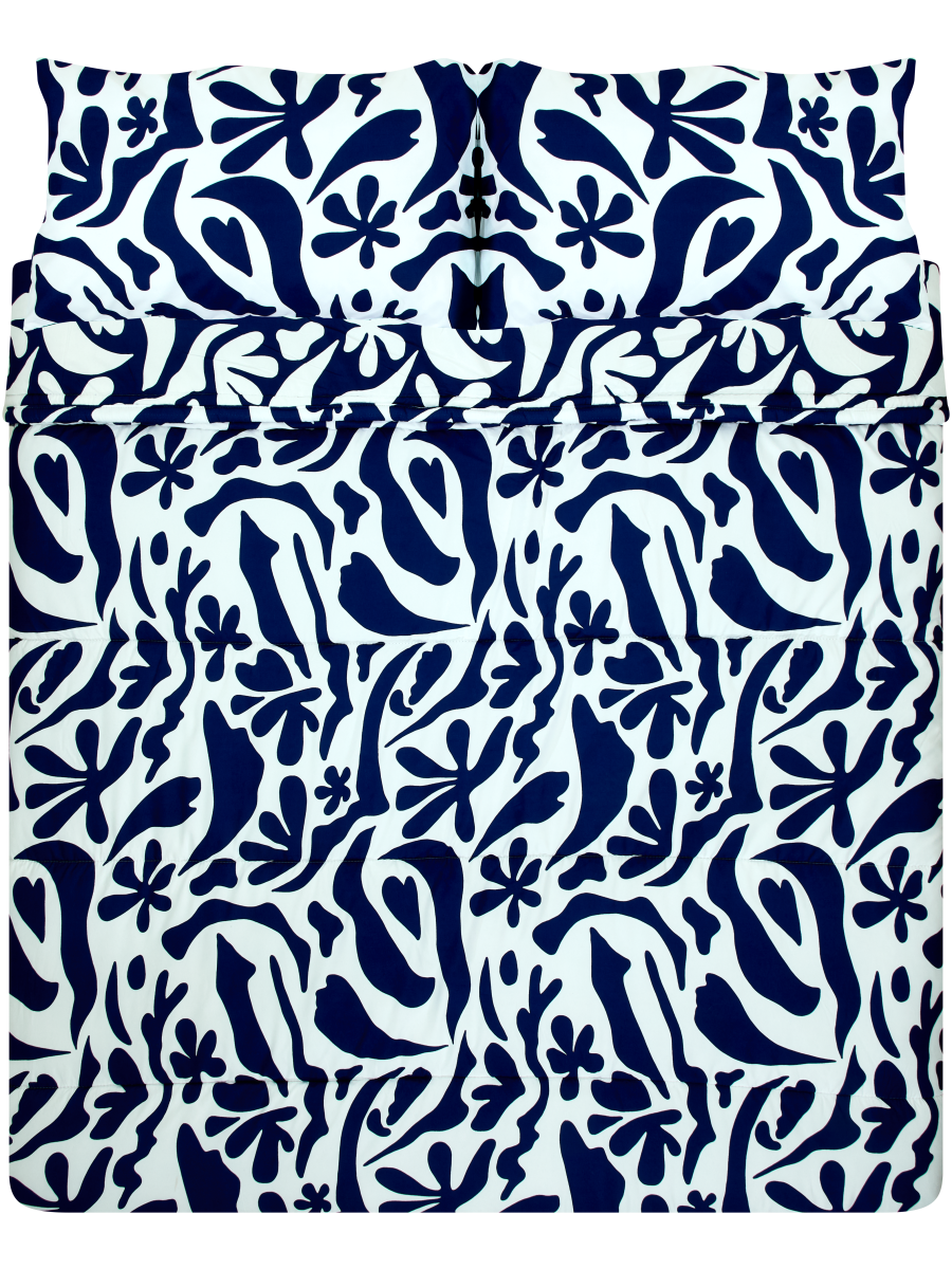 Blue Organic Geo Comforter Set Queen