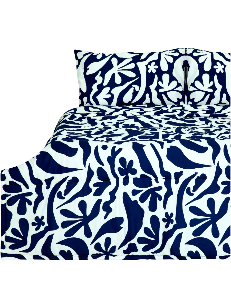 Blue Organic Geo Comforter Set King