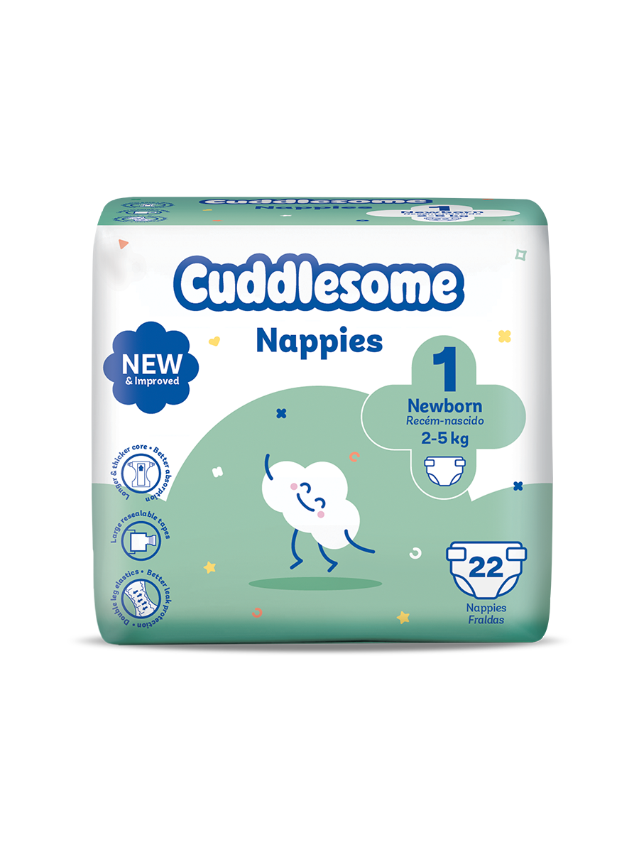 Cuddlesome Mini Pack Nappies size 1 small 22s