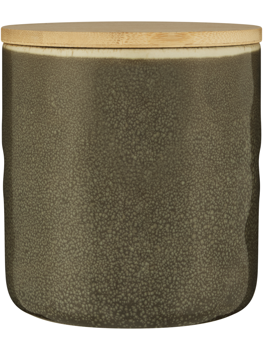 Canister With Wooden Lid 10x10cm
