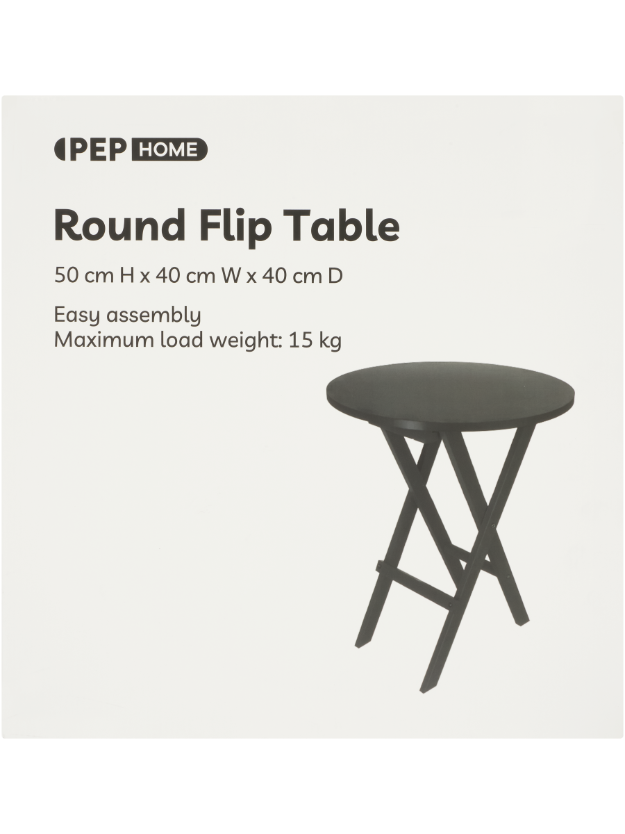 Black Round Flip Table