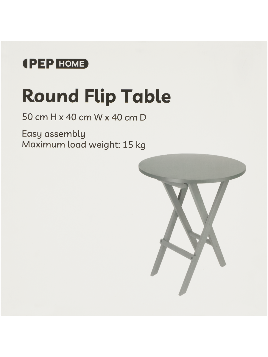 Grey Round Flip Table