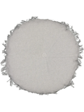 Grey Round Fringe Outdoor Chair Pad