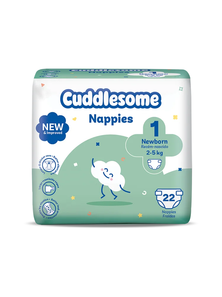 Cuddlesome Mini Pack Nappies size 1 small 22s