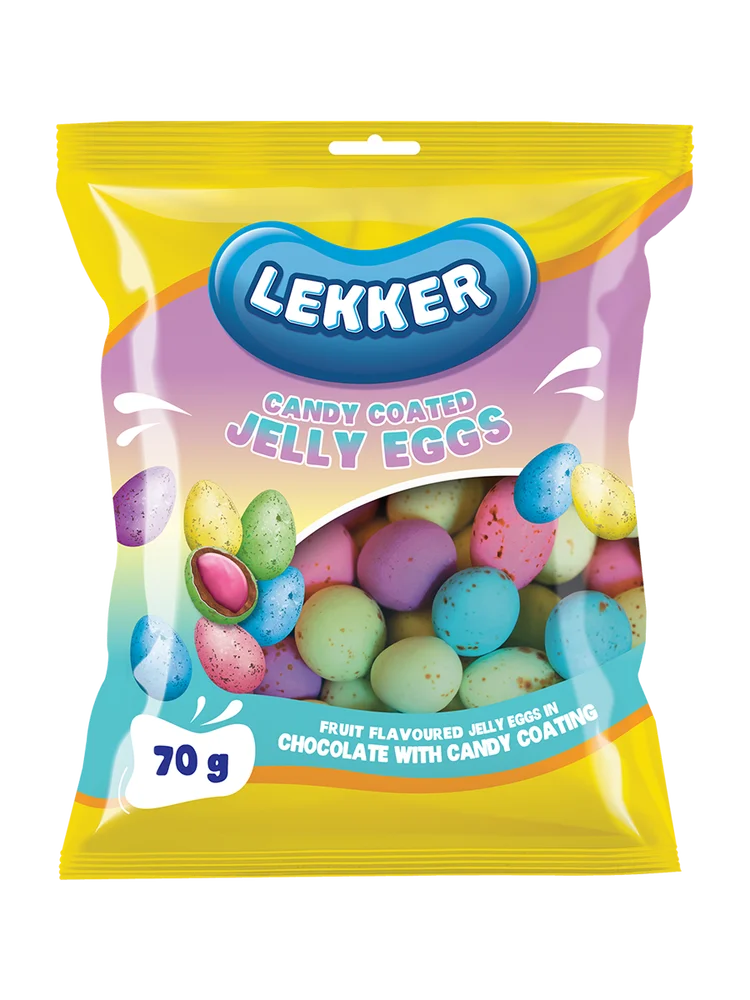 Lekker Candy Coated Jelly Eggs 70g