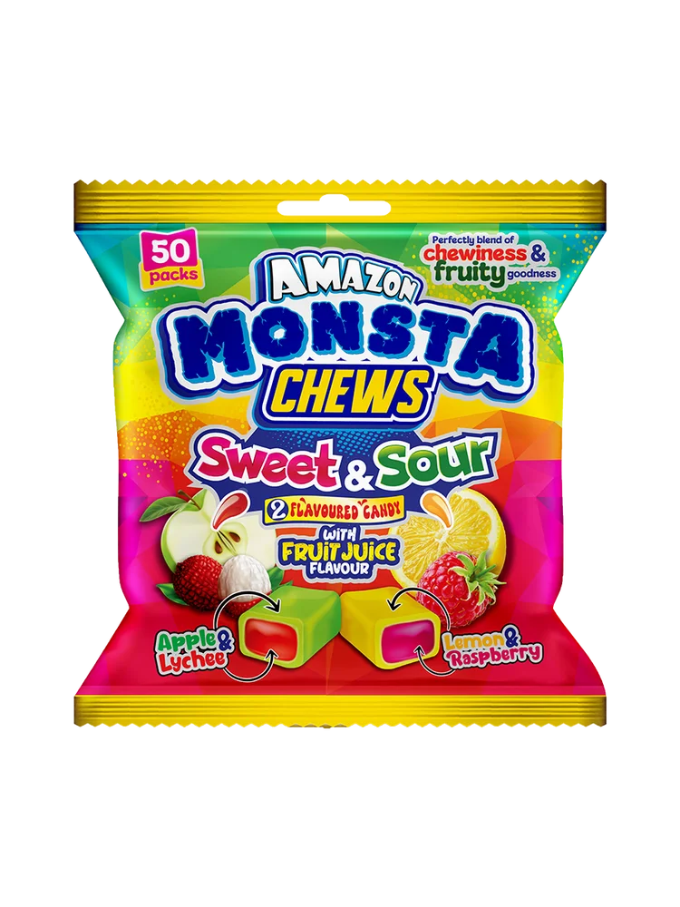 Monsta 2 In 1 Chews Sweet And Sour 50s