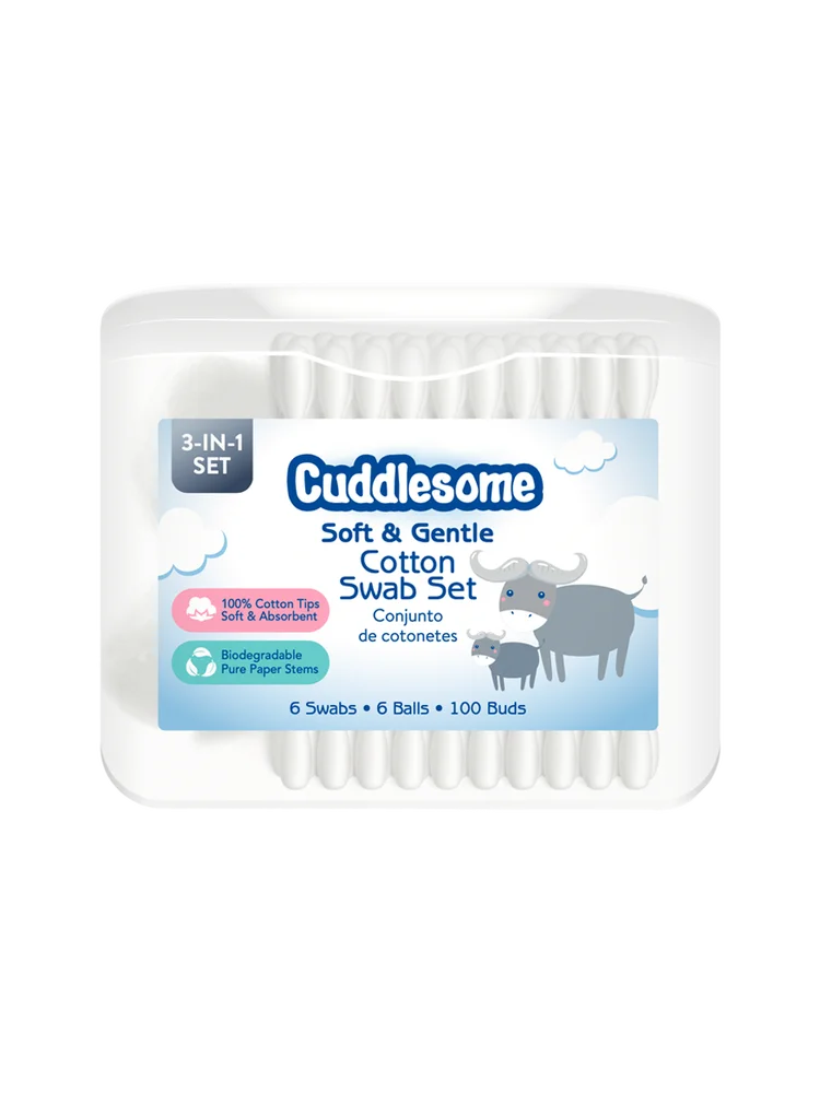 Cuddlesome Baby Caring Cotton swab set 3-In-1
