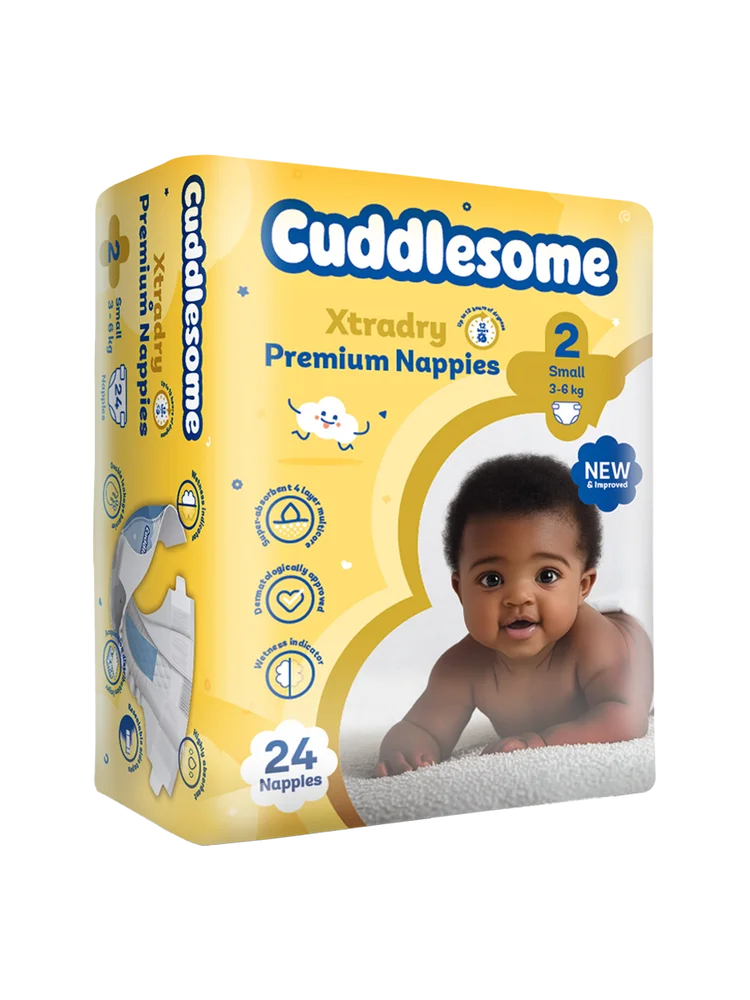 Cuddlesome Xtra Dry Premium size 2 small Nappies 24s