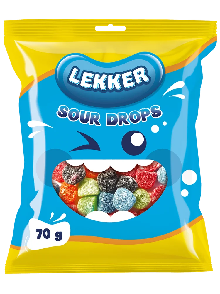 Lekker Sour Fruit Drops 70g Sweets