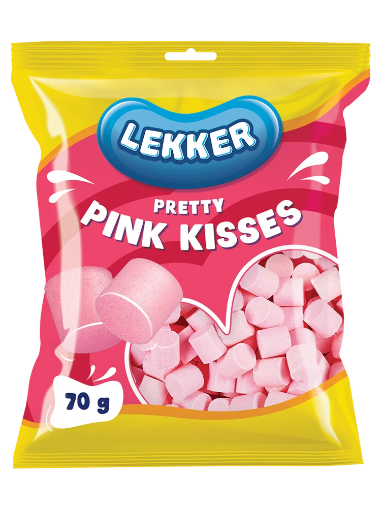 Lekker Pretty Pink Kisses 70g Sweets