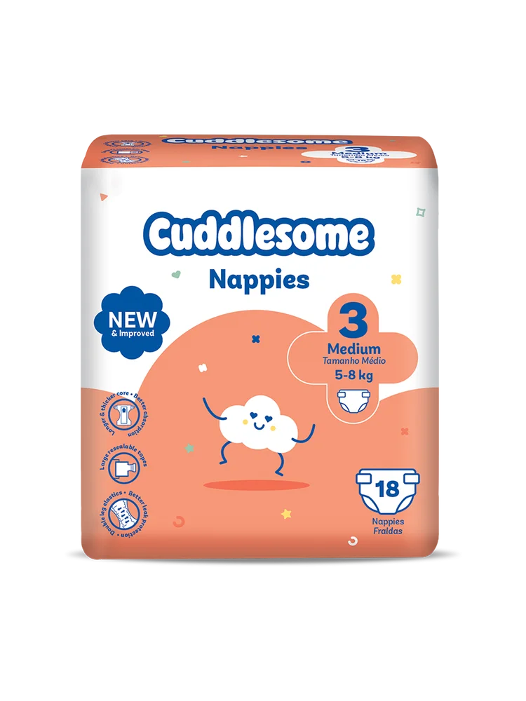 Cuddlesome Mini Pack Nappies size 3 small 18s