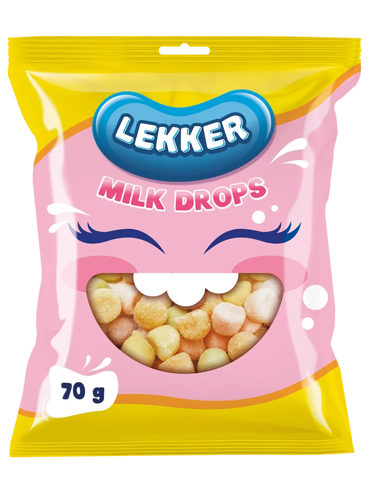 Lekker Milk Drops 70g Sweets