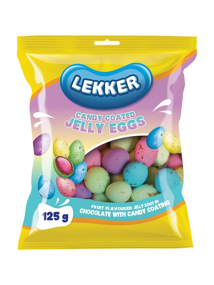 Lekker Candy Coated Jelly Eggs 125g