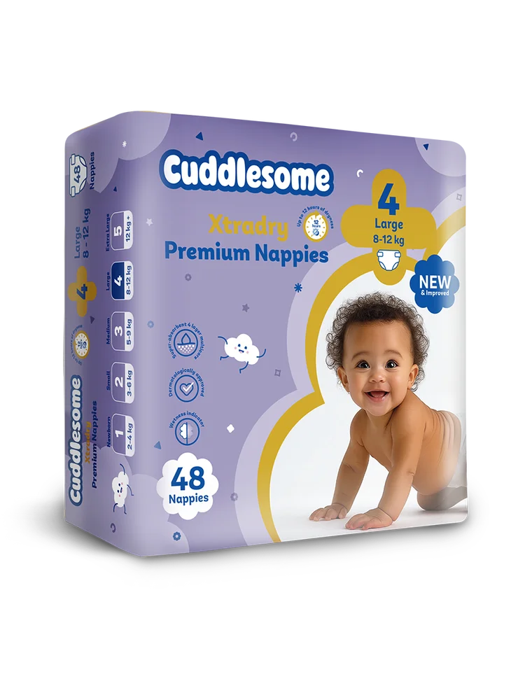 Cuddlesome Xtra Dry Premium size 4 Large Nappies 48s