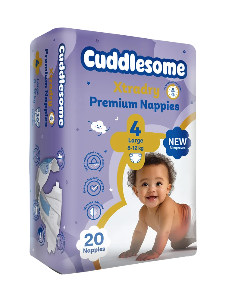 Cuddlesome Xtra Dry Premium size 4 Large Nappies 20s