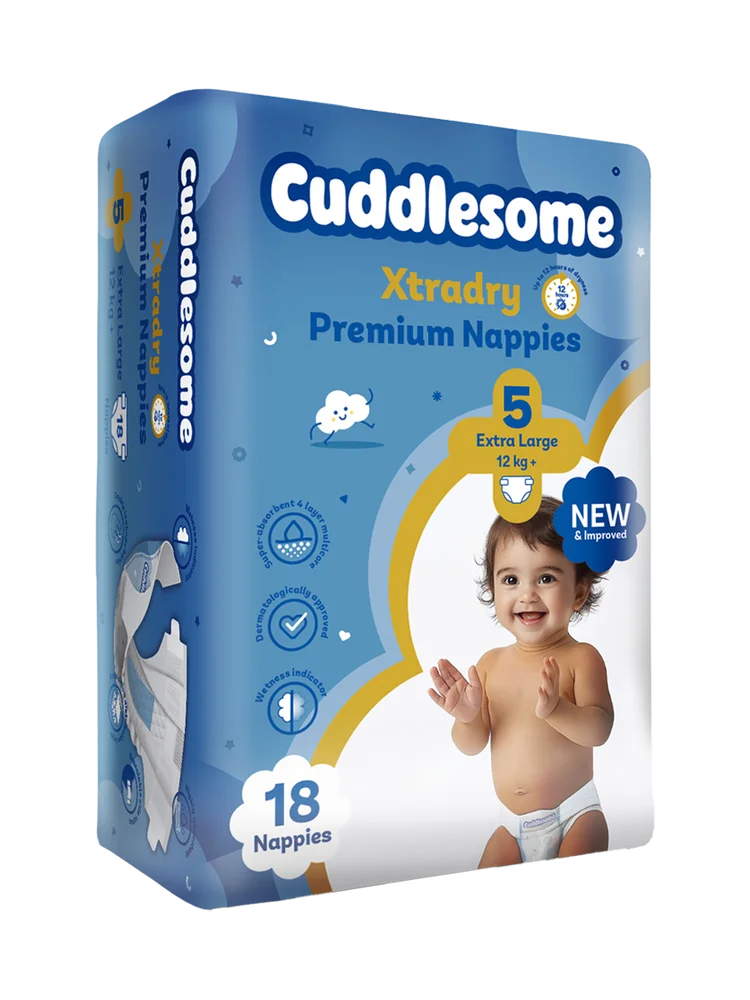 Cuddlesome Xtra Dry Premium size 5 Extra Large Nappies 18s